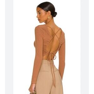 ASTR The Label Toluca Cutout Back Cream Ivory Blouse Top Women’s Size Small